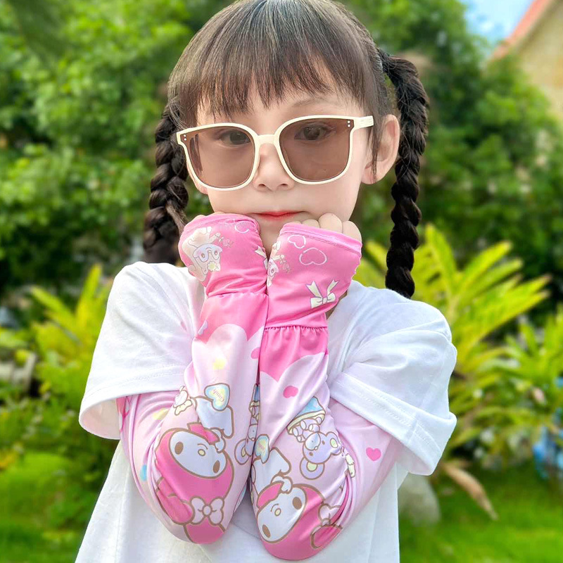 New Children's Sunscreen Ice Sleeves Summer UV-resistant Loose Breathable Girls' Ice Silk Sleeves Boys' Arm Guard Sleeves