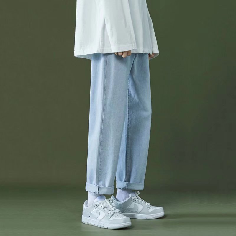 Men's Jeans Men's Spring Autumn and Winter 2022 New Grey Straight Loose Wide Leg Trendy Casual Long Pants