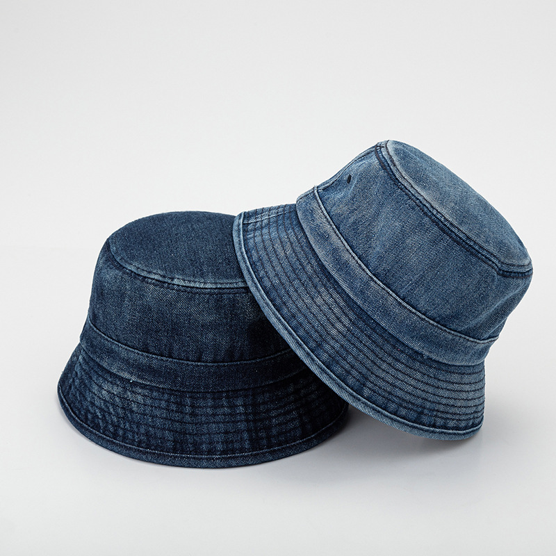 Hat Women's 2021 New Vintage Denim Fisherman Hat Men's Japanese Pure Cotton Sun Hat Sunscreen Hat Basin Hat Spot