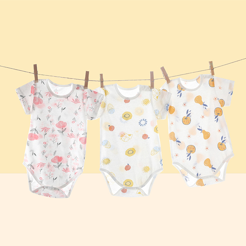 Baby short-sleeved sheath clothes summer romper triangle romper newborn summer sleeping clothes baby jumpsuit