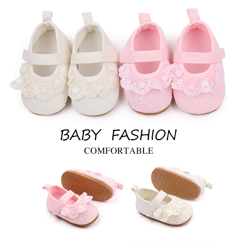 Newborn Baby's Velcro Anti-drop Soft Cloth Bottom Non-slip Thin Baby's Cute Princess Tankster Shoes BXC3063