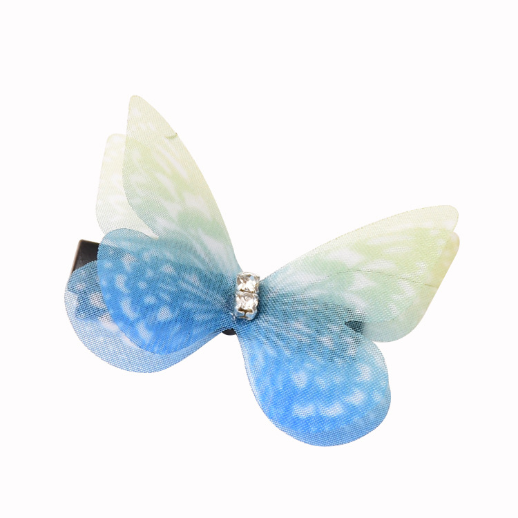 Super Fairy Dream Simulation Double-Layer Stereo Mesh Butterfly Hairpin Girl's Bangs Children's Hanfu Headwear Ancient Clothes Hairpin