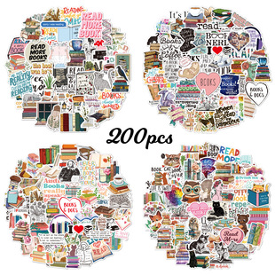 Reading stickers 50 stationery cups mobile phone kindle tablet computer decoration waterproof luggage stickers wholesale