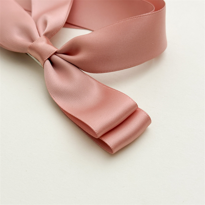 Ruban à nœud double couche pour femmes transfrontalières, pompon, queue de cheval, épingle à cheveux, long cordon de serrage, pince à bec de canard, coiffure en stock_voghion.com