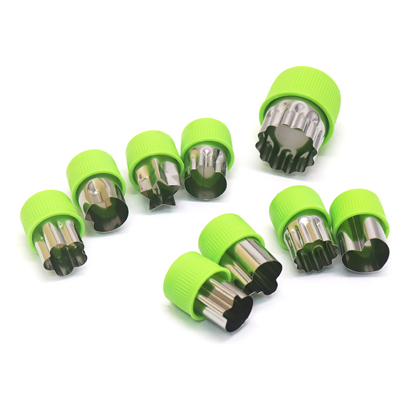 Spot nine-piece set of stainless steel biscuit mold diy fruit and vegetable cutting mold household cut flower mold set