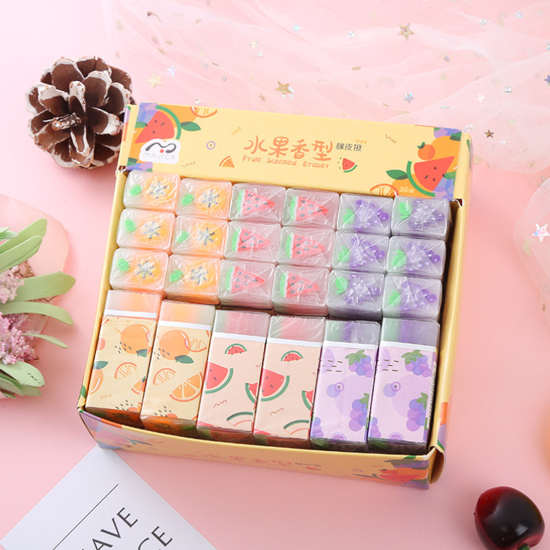 Cartoon jelly sandwich eraser wholesale PVC creative fruit sandwich eraser drawing painting exam for students