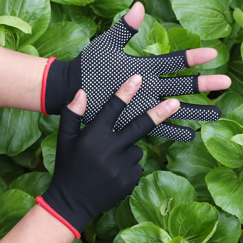 Labor Protection Gloves Thickened Non-slip Wear-resistant Full Finger Broken Finger Half Finger Dew Three Finger Leakage Five Finger Luya Fishing Gloves for Men and Women
