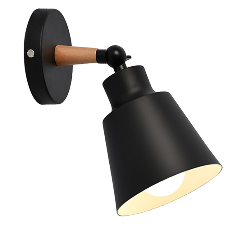 Cross-border Nordic log creative bedroom bedside wall lamp aisle color children's room mirror front lamp stair lamp Zhongshan