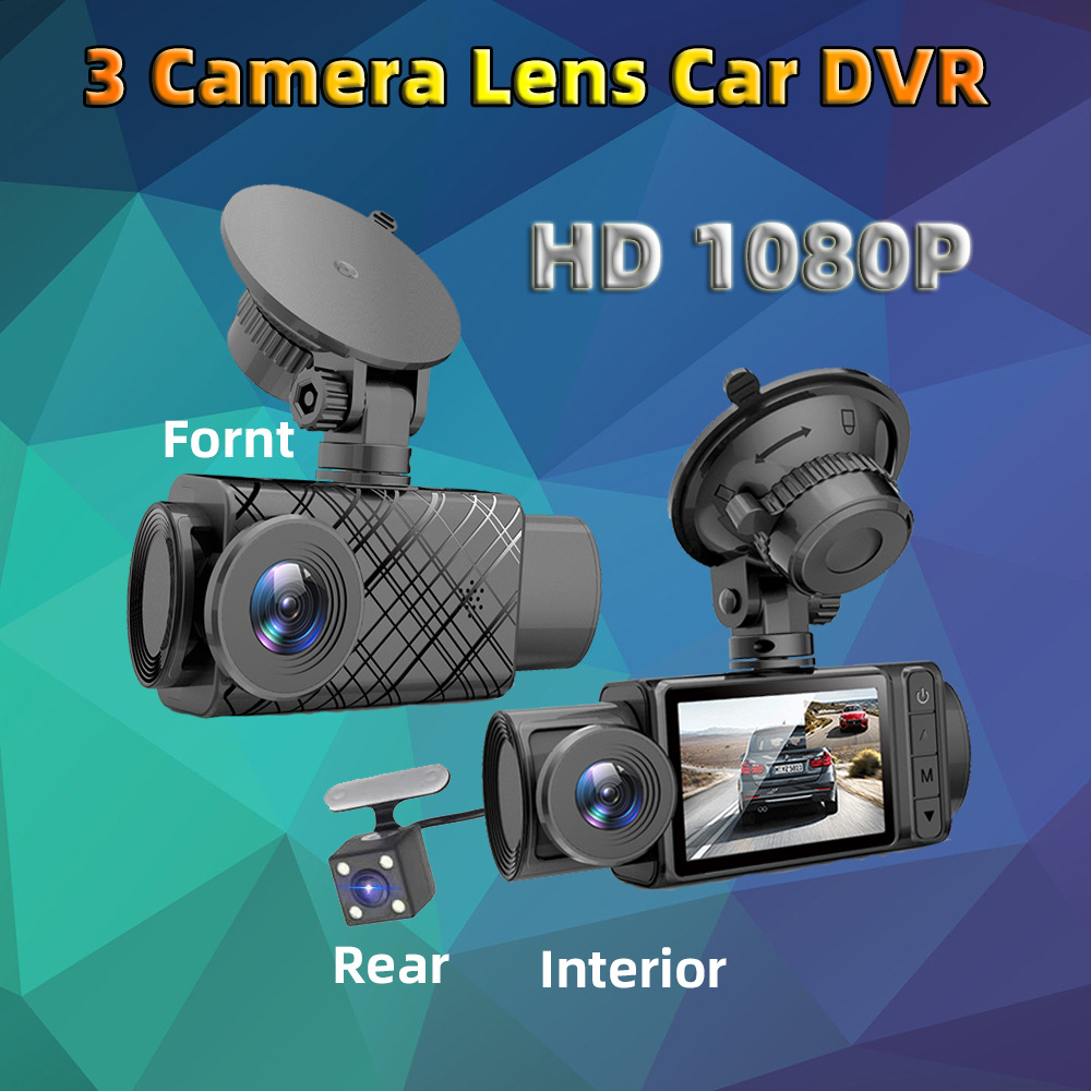 New 3-Recording Driving Recorder 2inch Screen 1080P Cross-Border Multi-Language S11 Private Model Lingtong Jianrong Jerry