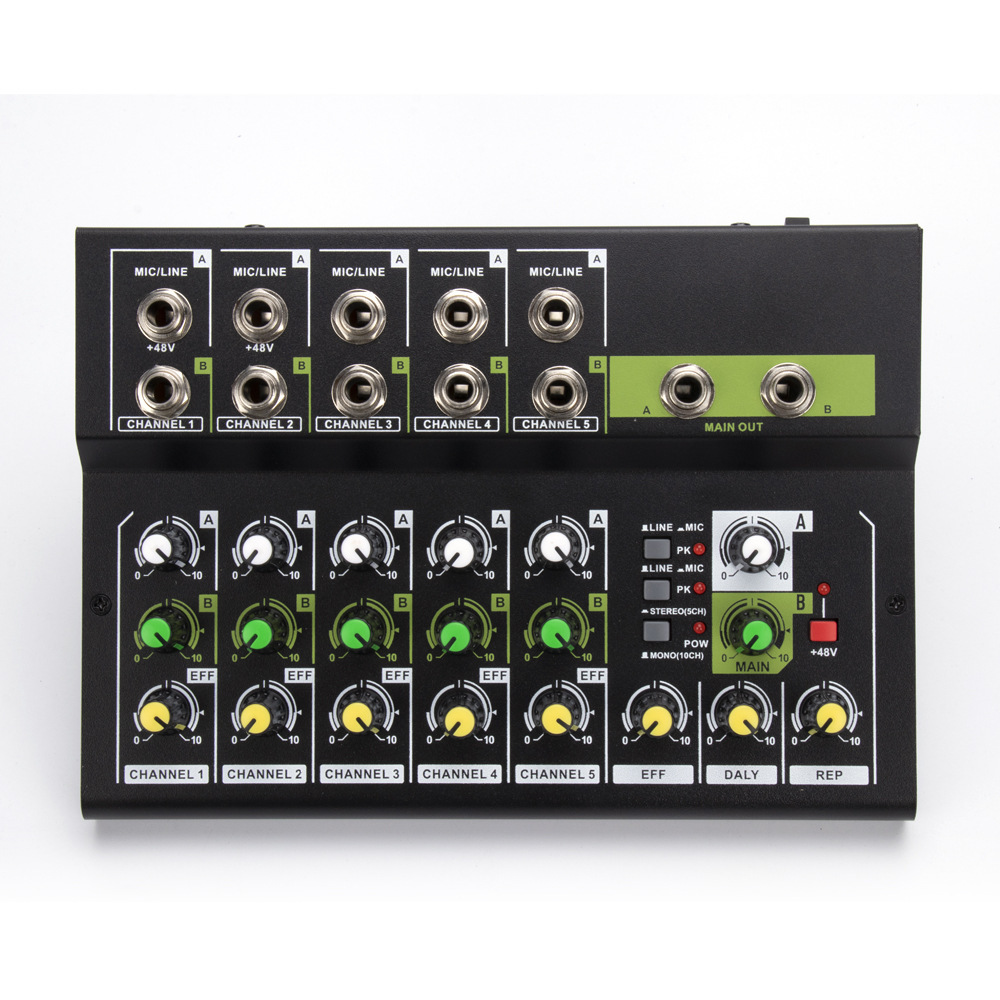 10-way microphone mixer professional stage mixer household small microphone mixer effect ear