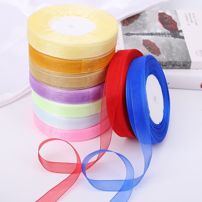 Spot supply 15mm wide snow ribbon manufacturers wholesale hook hat ribbon chiffon hook cap handmade ribbon