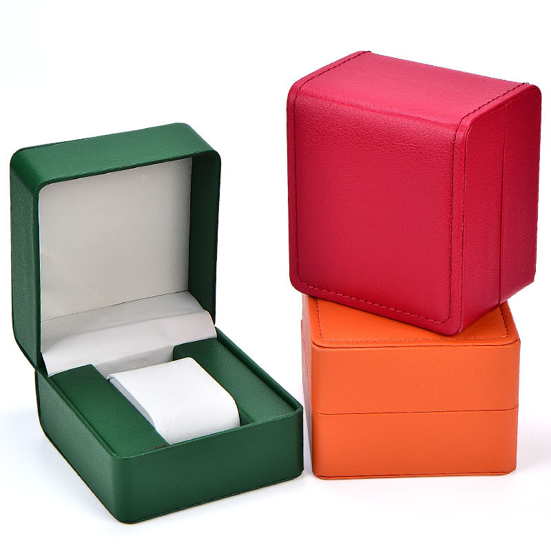 Black high-end sense flip PU leather watch box fashion watch jewelry storage box bracelet gift box wholesale