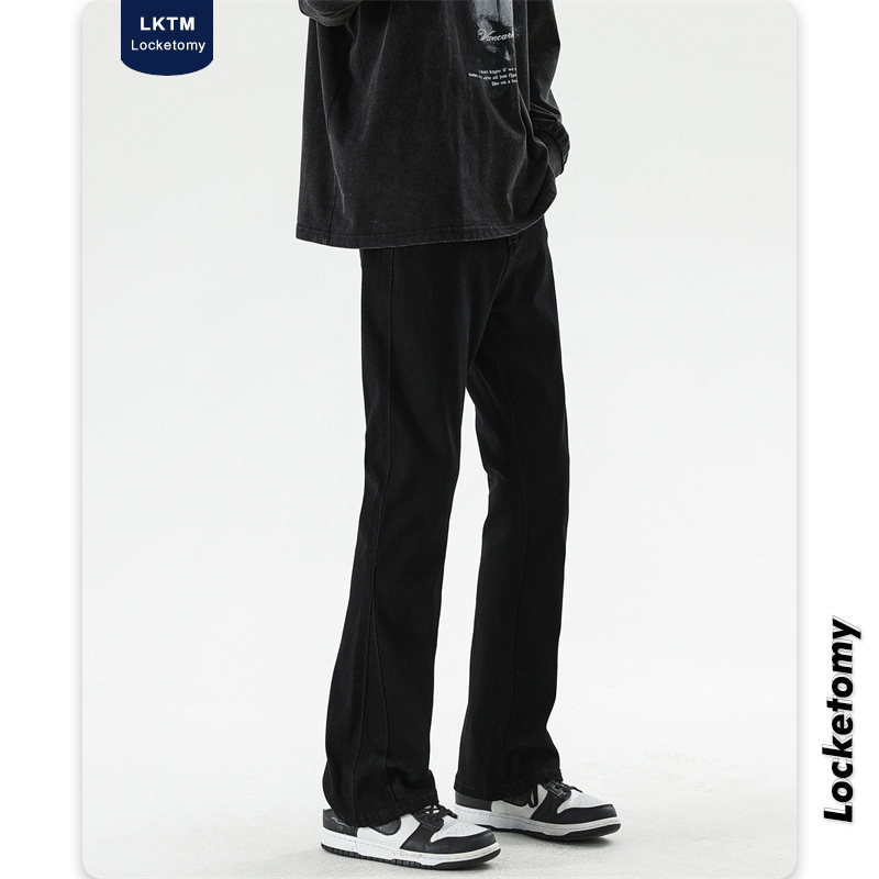 LKTM Men's# American Stretch Slim Fit Micro-lama Pants Men's High-end Summer Thin Fashion Brand All-match Denim Pants