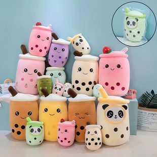 Simulation fruit milk tea cup pillow plush toy large bubble tea Doll Doll Gift 