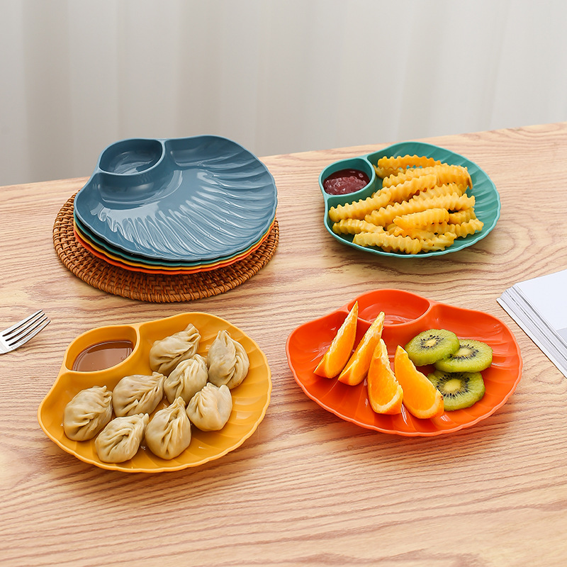 Bone Spitting Plate Kitchen Breakfast Snack Plate Dip Dip Split Plate Household Snack Dried Fruit Plate Bone Spitting Plate