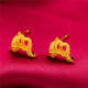 A pair of No. 6 stud earrings with earplugs