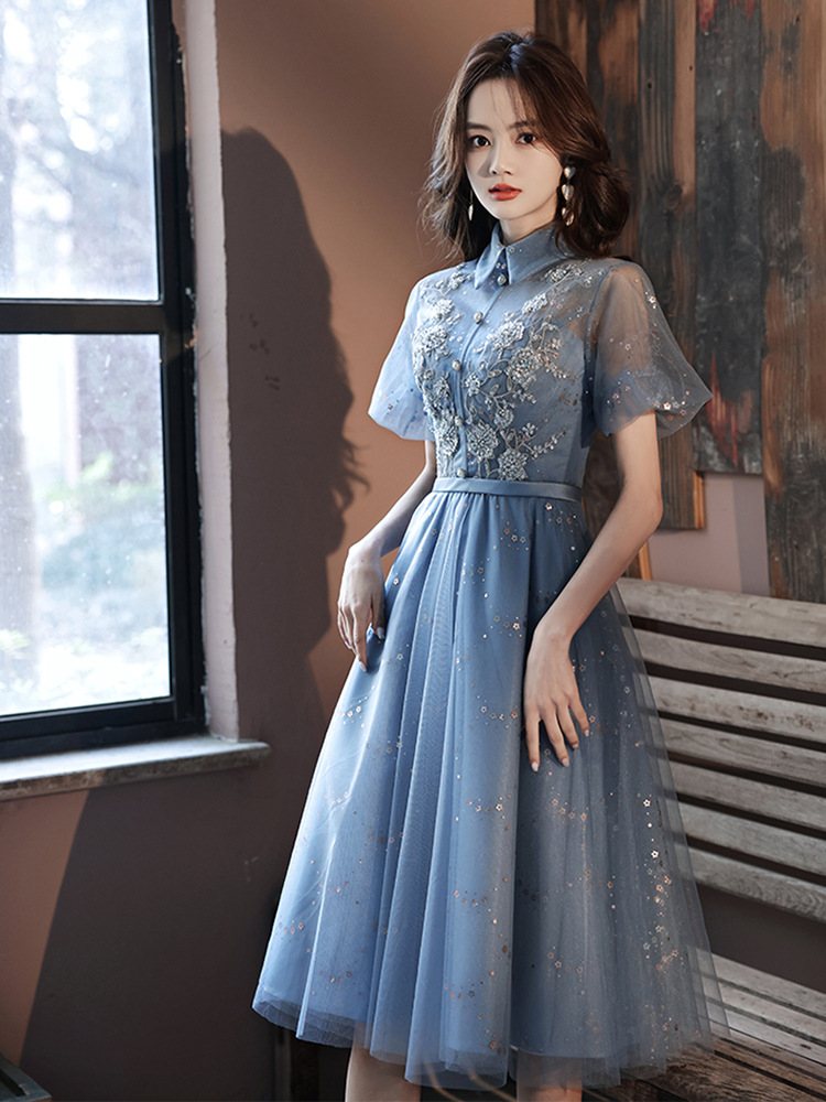 Dress dress Small Evening Dress 2024 New Spring Banquet Elegant Slimming Celebrity Usually Wear Small Dress