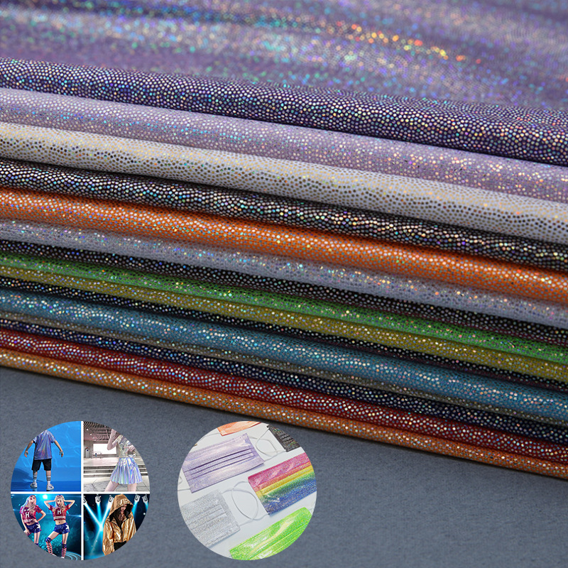Colorful Magic Color Laser Fingerprint Point Bronzing Fabric Garment Fabric Mask Cloth Toy Cloth Christmas Bronzing Fabric