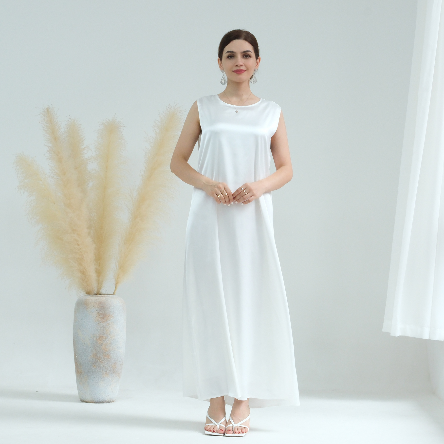 Loriya AliExpress Amazon Dubai spring and summer Daily solid color bottoming vest dress LR635