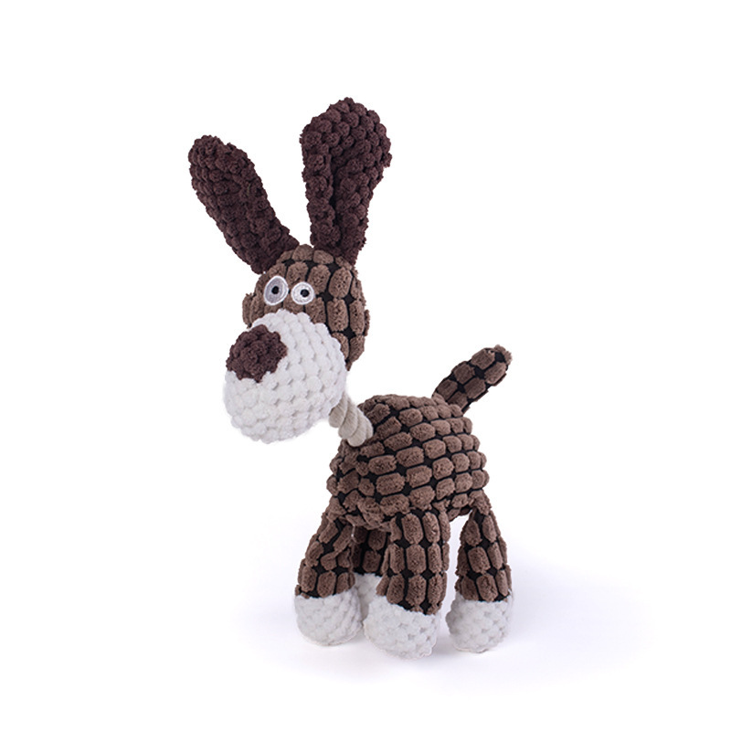 Pet dog sound toy cotton rope creative donkey plush bite training interactive pet toy factory direct sales