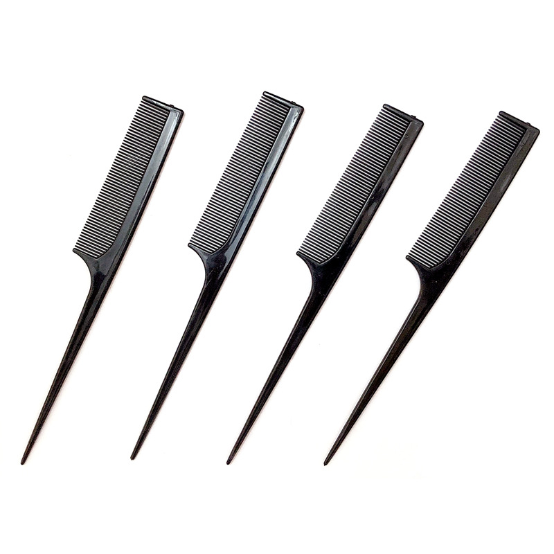 Colorful Black flat tooth pointed tail comb plastic hair comb wholesale dense tooth pick comb makeup comb small gift gift
