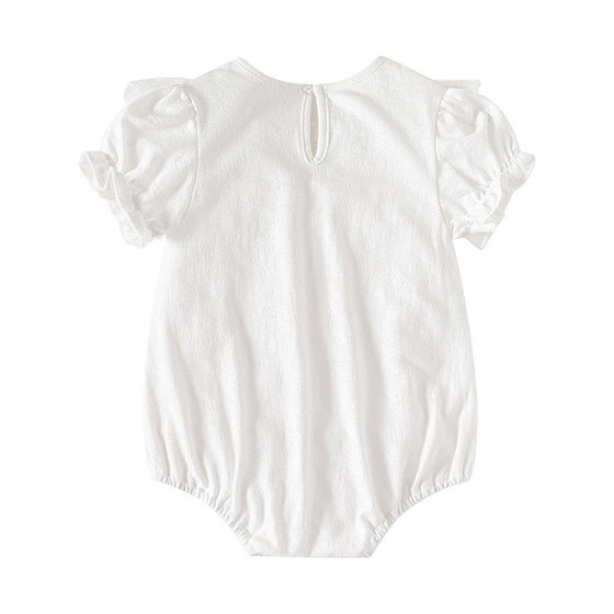 2024 Summer New Pure Cotton Class A Bag Fat Clothes Cute Lace Full Moon Hundred Days Princess Ha Clothes Newborn Clothes