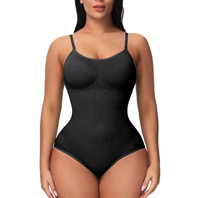 Cross-border Body-shaping One-piece Underwear Women's Seamless Belly-lifting Hip-lifting Corset European and American Large Size Body-shaping Bra with Sling