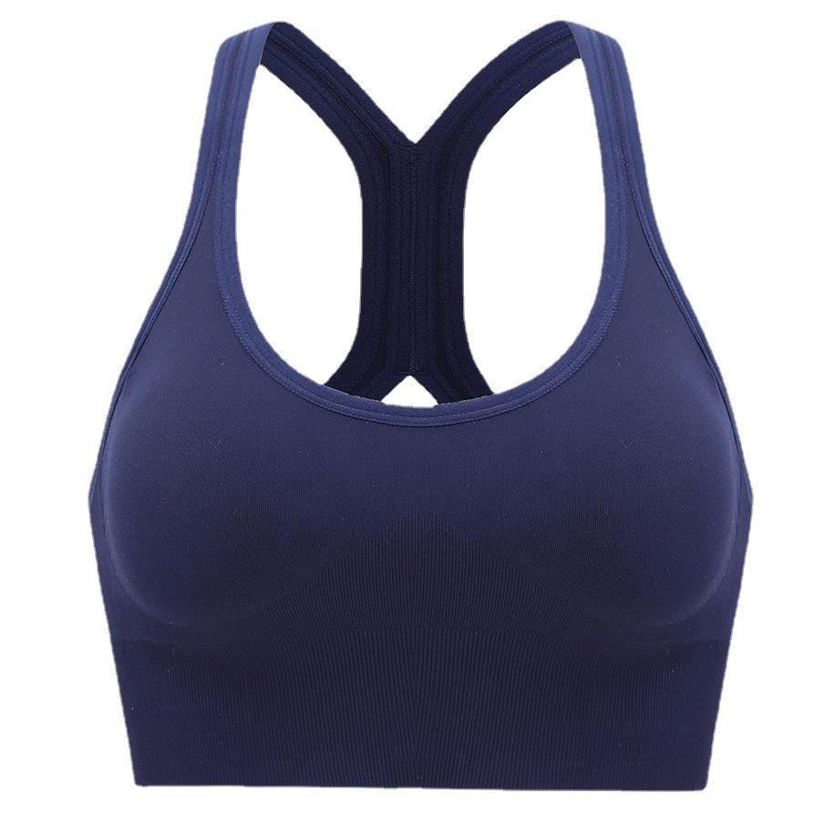 2021 new European and American Cross back sports underwear women's vest-style small chest push up fitness plus size sports bra