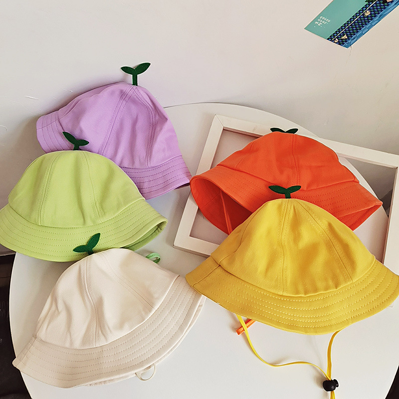 Children's Hat Thin Baby Fisherman Hat Boys and Girls Baby Spring and Autumn Kindergarten Small Yellow Hat Cute Sun Hat Trendy