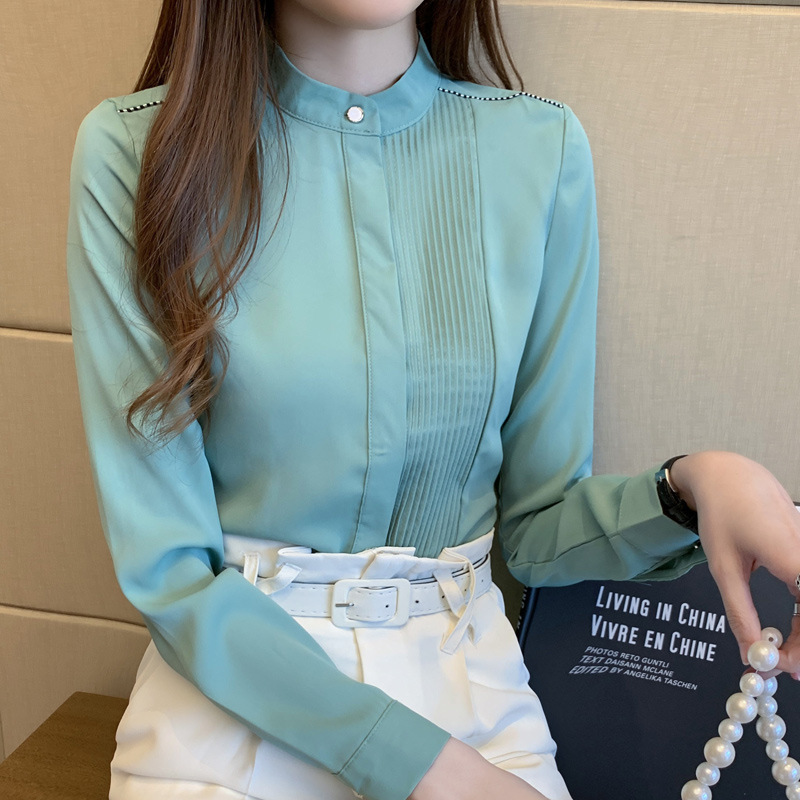 AliExpress 2024 spring new Korean style shirt women's long-sleeved commuter top women's fashion bottoming shirt