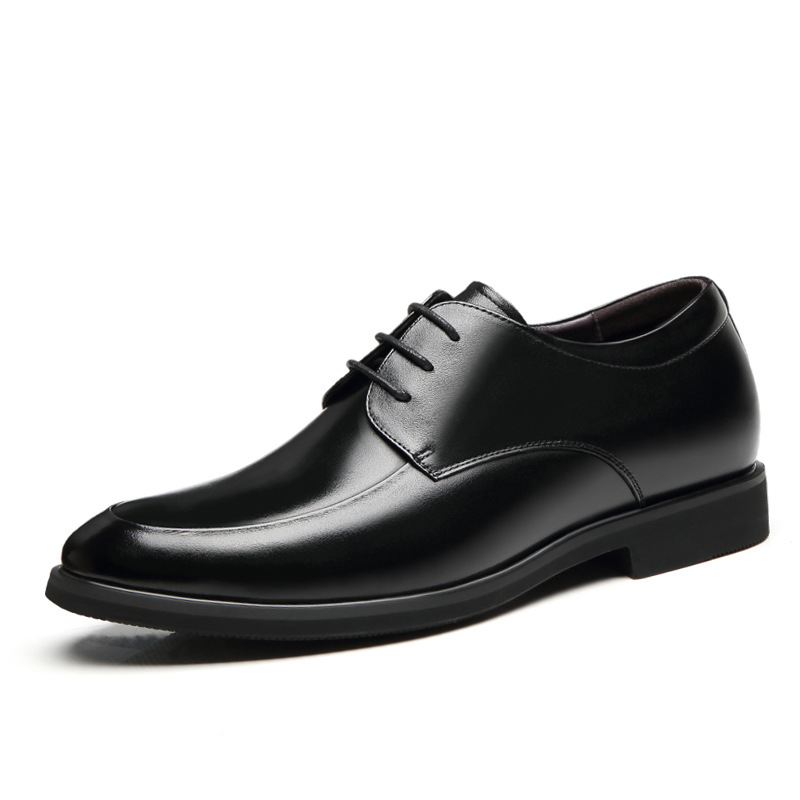 Men's 6cm Height Increasing Leather Shoes Men's 8cm Height Increasing Shoes Men's Youth Korean Style Fashionable Pointed Toe Leather Shoes Soft Surface Soft-soled Shoes