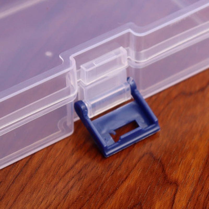 Accessories storage hardware parts jewelry box pp transparent plastic box lock buckle covered packaging box finishing box wholesale
