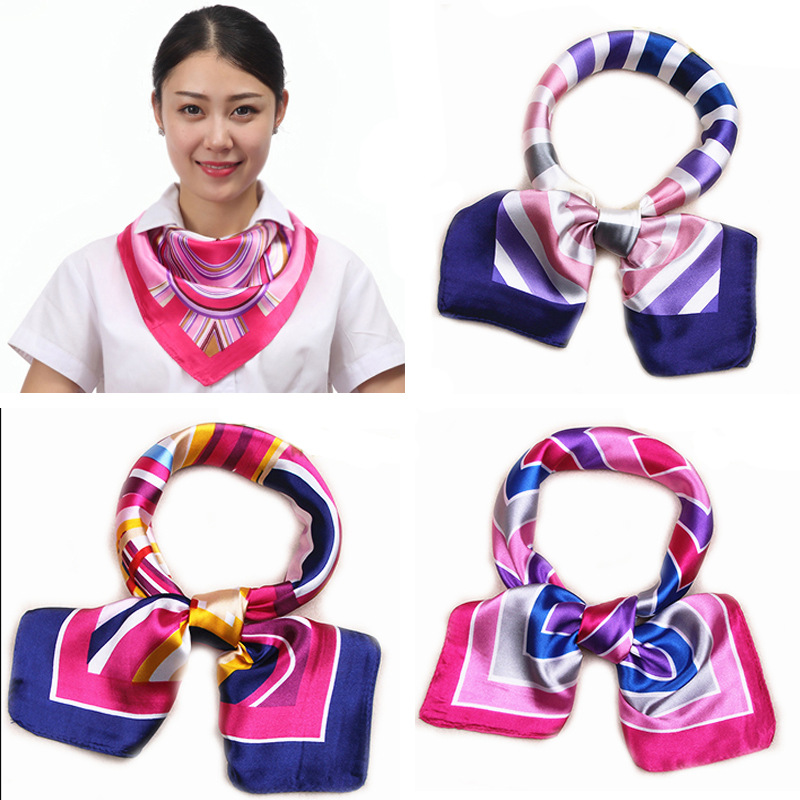 Small Square Scarf Silk Scarf Korean Professional Satin All-match Bank Stewardess Train Attendant Business Fashion Decorative Women Scarf
