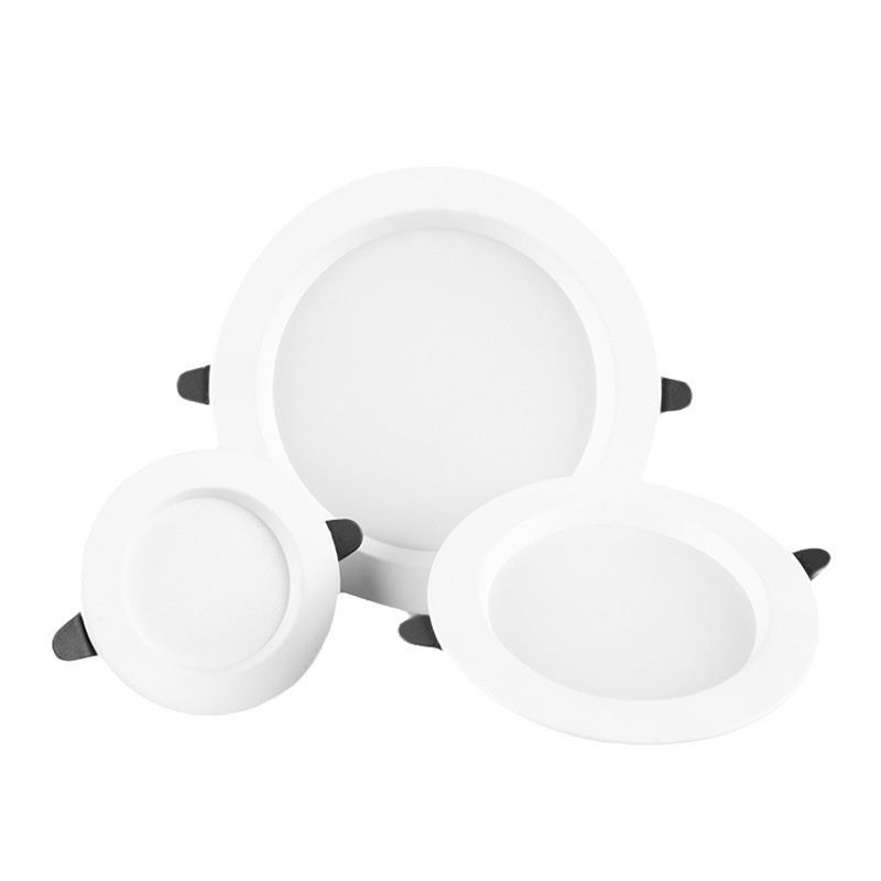 Downlight led recessed spotlight ceiling lamp anti-fog hole lamp three-color dimming 7W anti-glare household bravery aisle lamp