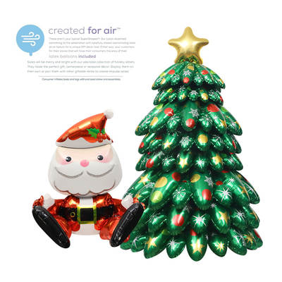 New in stock Christmas decoration props toy balloon 4D three-dimensional standing super large Christmas tree balloon