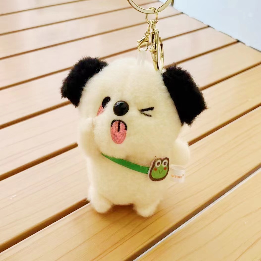 Original genuine personality cool naughty puppy plush pendant creative girl heart Doll Doll keychain