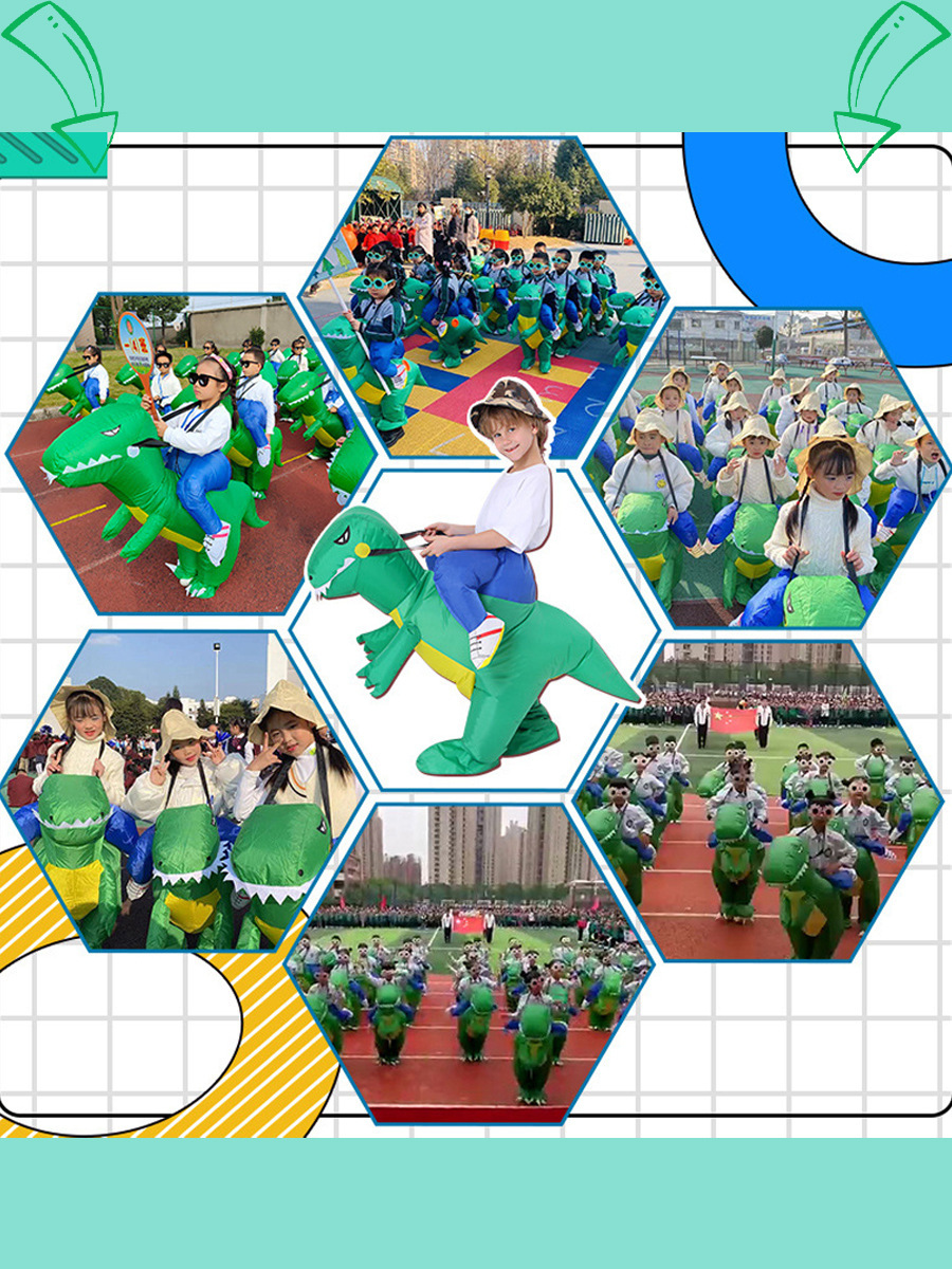 Christmas New Year's Day party Annual Meeting Halloween kindergarten performance costume dinosaur inflatable clothes children's riding doll
