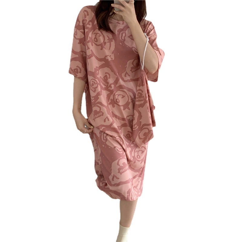 Women's Pajamas for Summer Korean-style Spring and Autumn Students Short-sleeved Home Clothes Cute Cartoon Loose Pregnant Women's Pajamas for Summer