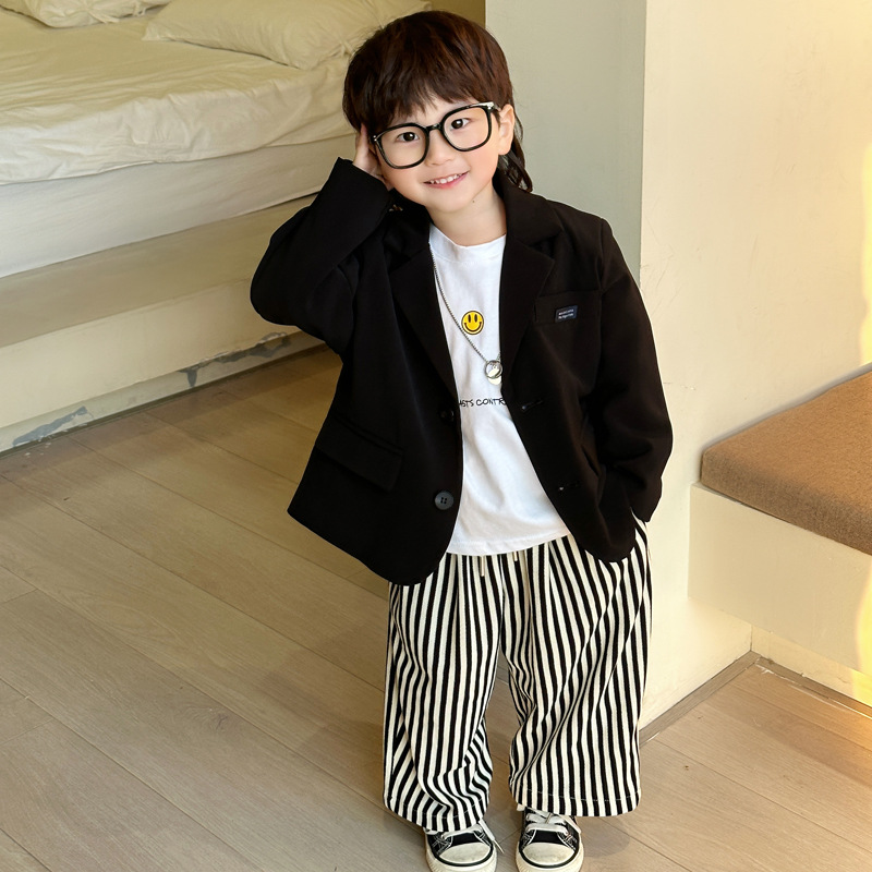 Children's Suits  Spring and Autumn New Boys Korean Tops Casual Trendy Handsome Dresses Small Suits