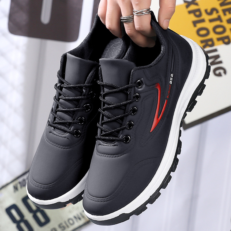 2023 New Four Seasons Sports Korean Style All-match Casual Trendy Running Student Shoes Leather Top Waterproof Torre Shoes