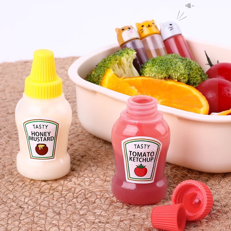 Cross-border mini portable sauce bottle Japanese salad sauce tomato sauce sub-bottle plastic seasoning squeeze sauce bottle