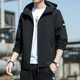 2024 New Spring Jacket Men's Hooded Jacket Teenager Fashion Thin Jacket Outdoor Sports Casual Top