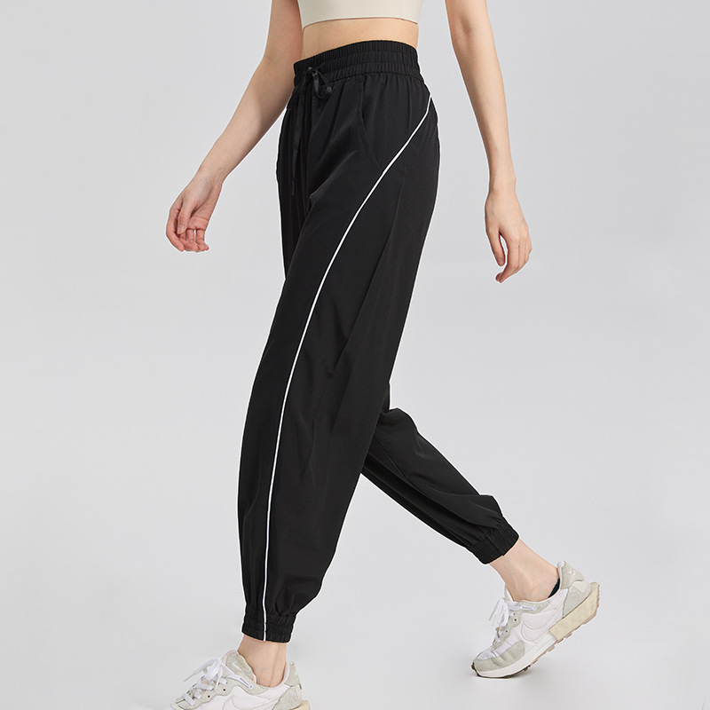 New sports trousers women's loose casual slimming breathable fitness pants drawstring ankle-tied running quick-drying yoga trousers