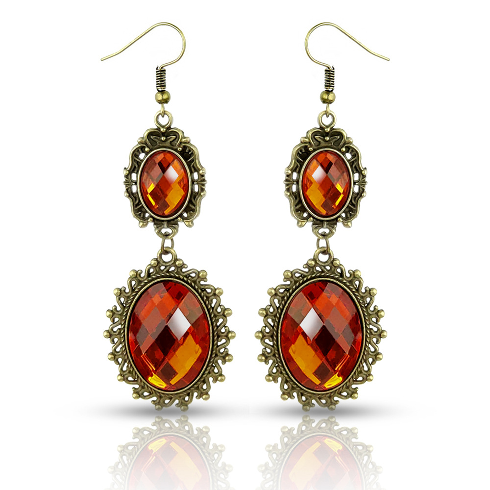 Hot sale vintage earrings fashion baroque ladies crystal earrings black lace earrings accessories mix wholesale E122