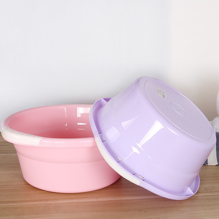 Household Deepened Washbasin Thickened Adult Plastic Laundry Binaural Baby Foot Washing Basin Kitchen Vegetable Washing Plastic Washbasin