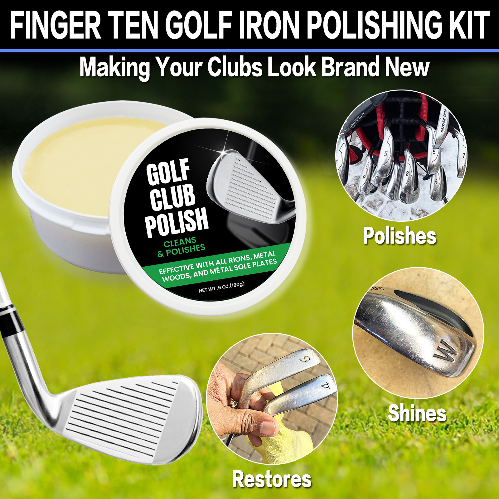 Golf Iron Club Cleaning Golf Metal Club Maintenance Cream Scratch Repair Polishing Brightening Gloss Restoration