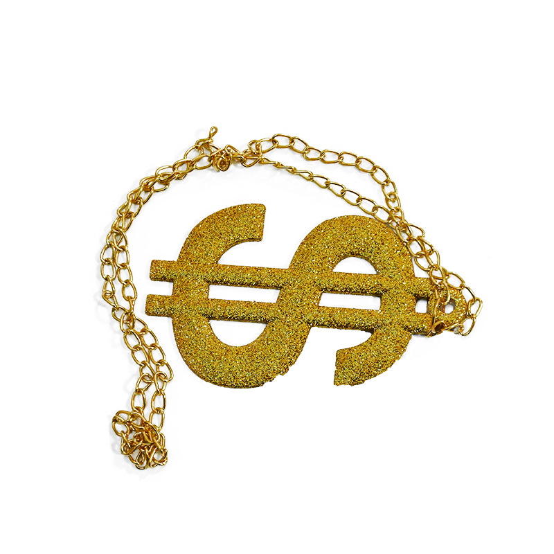 Cross-border Foreign Trade Party Masquerade Costume Props Simulation Plastic Dollar Necklace Festival Performance Toy Dollar