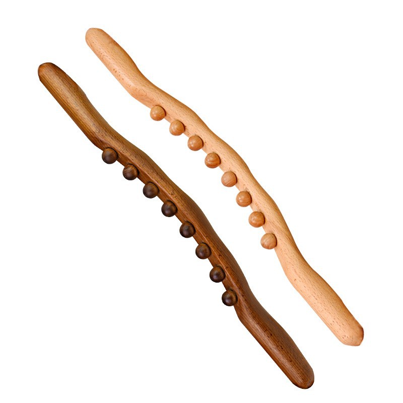 Double Row 20 Bead Bar Full Body Universal 20 Bead Massage Bar Carbonized Beech Bar Bar 31 Bead Dredge Massage