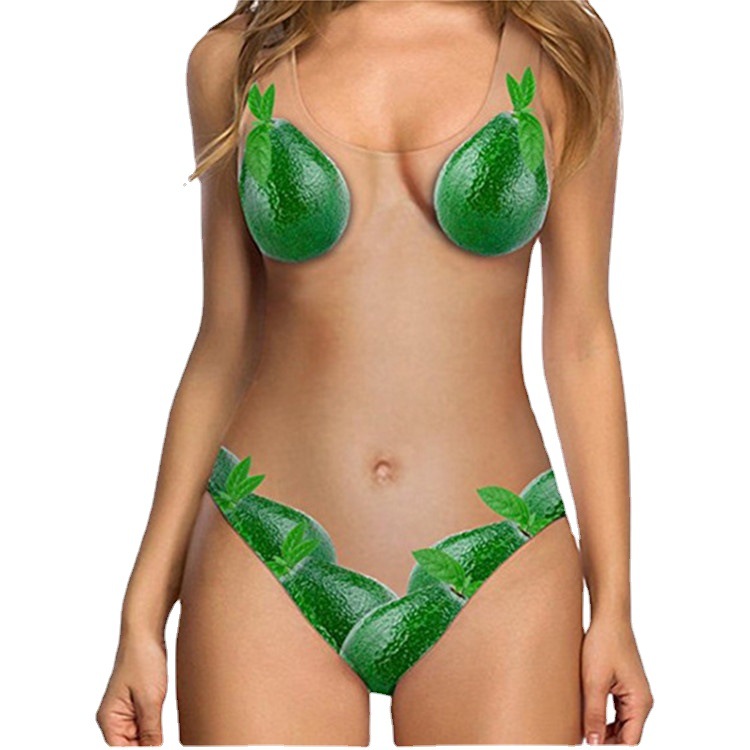 Yilin 2023 New Bikini European and American Single Sexy Skin One-Piece Printed Swimsuit Bikini