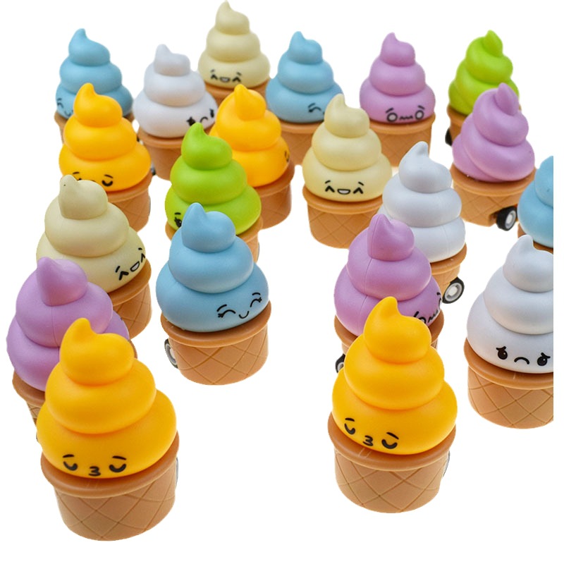Creative food play mini will run ice cream back car twist egg novelty toy cone car